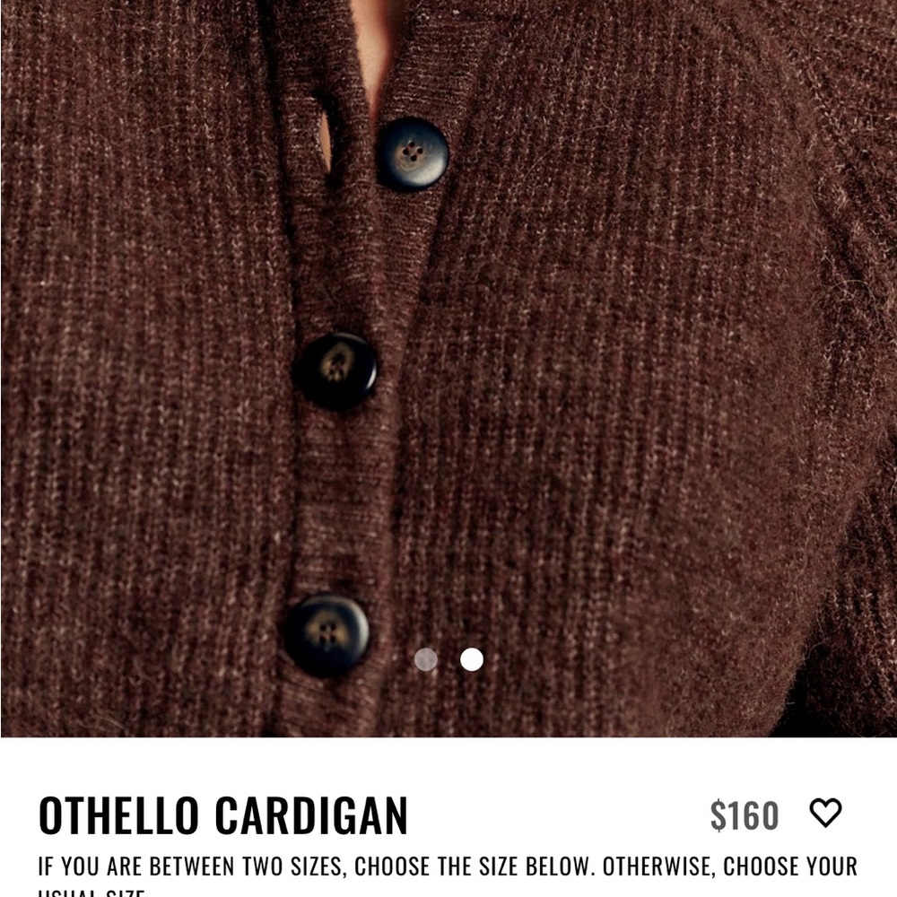 Sezane chocolate brown Othello cardigan sweater M - Picture 2 of 5